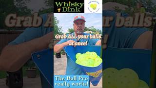 Grab ALL your pickleballs at once with The Ball Pro. Hands down the easiest way to collect them.