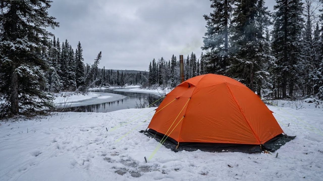 Life at -25°C | Solo Hot Tent Camping in an Arctic Storm