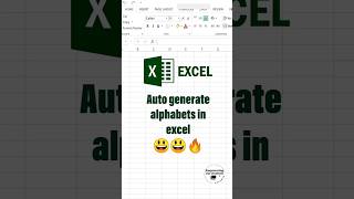 Auto generate alphabets in Excel |  Char Function | #excel #exceltips #exceltricks #accounting #if