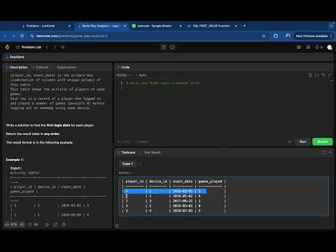 511  Game Play Analysis I