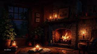 Night Lofi Fireplace | Cozy Reading & Relaxing Ambience
