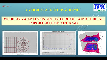 CYMGRD Software: Modeling & analysis ground grid of wind turbine imported from autocad