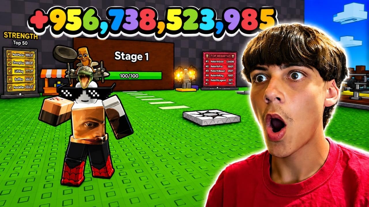 Gaining +956,738,523,985 Strength In Roblox! - YouTube