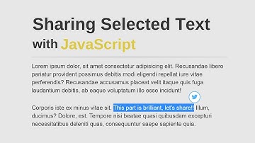 Share Selected Text with JavaScript