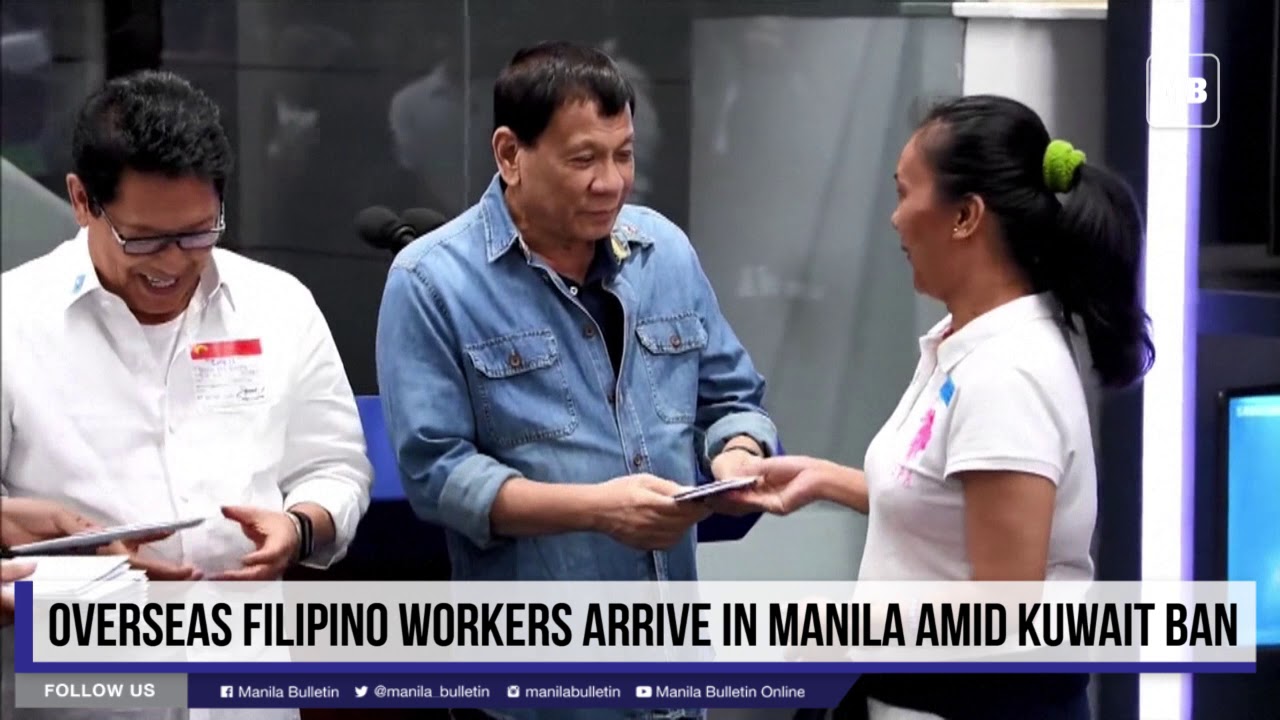 Overseas Filipino workers arrive in Manila amid Kuwait ban