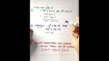Adding or subtracting polynomials #mathematics #mathtutor #math #mathteacher #mathtrick #numbers