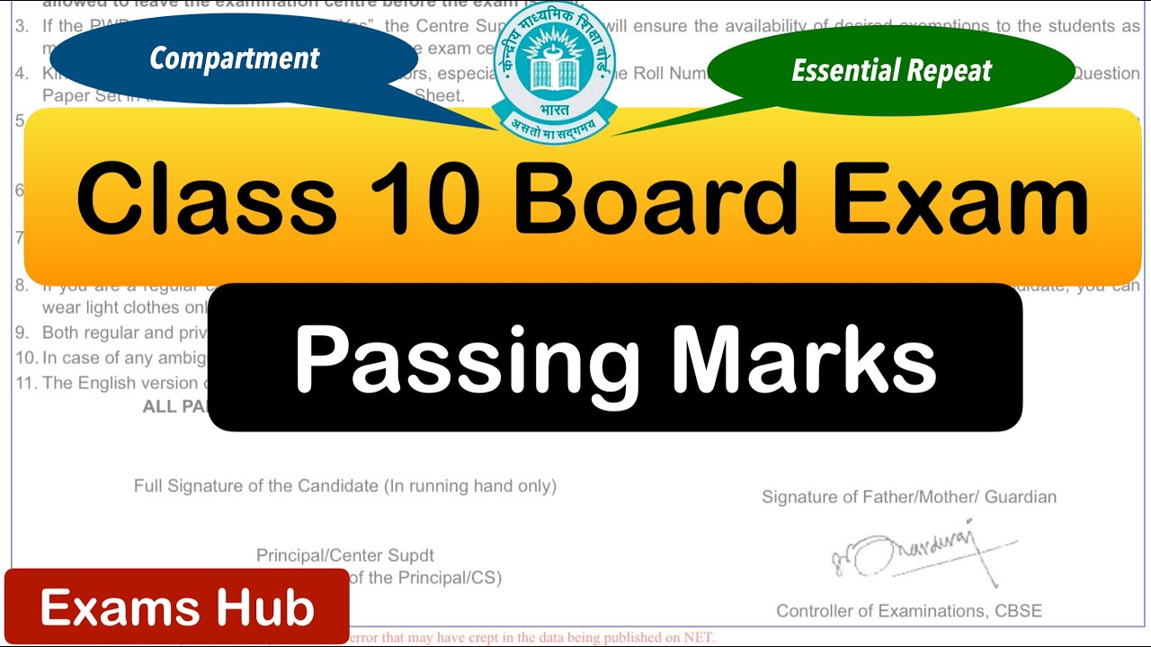Passing Marks for CBSE Class 10 Board Exam 2026 | Essential Repeat or Compartment आने पर क्या होगा?