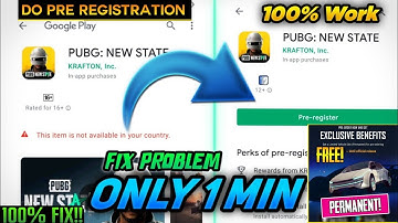 HOW TO PRE REGISTER PUBG NEW STATE IN PLAY STORE IN INDIA | FIX PUBG NEW STATE PLAY STORE PROBLEM