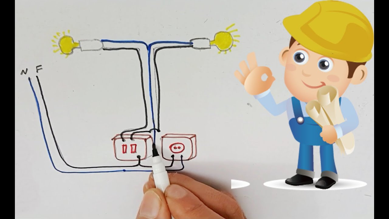 double pole switch connection diagram - YouTube