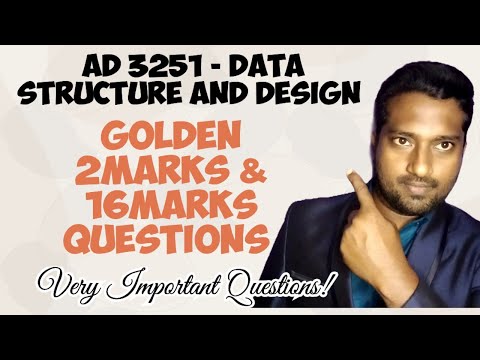 AD3251|Data Structure and Design|Important 2marks|16marks|Questions|Engineering King|