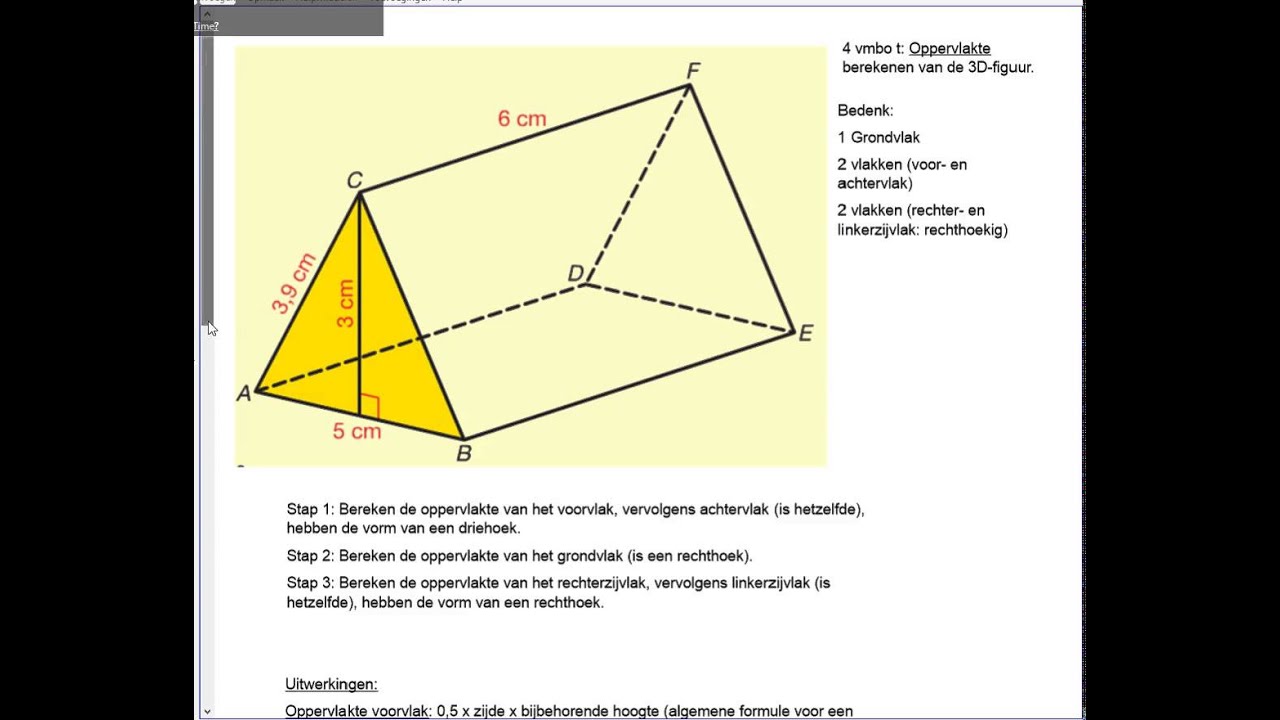 TT 4T hfd 8 Oppervlakte berekenen Prisma YouTube TT 4T hfd 8 Oppervlakte berekenen Prisma YouTube