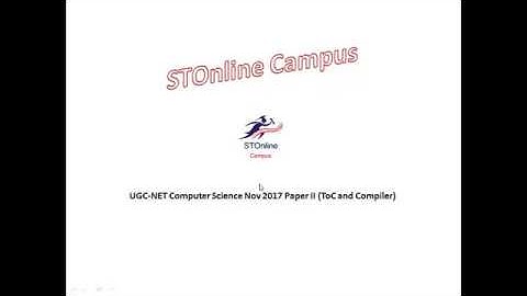 UGC-NET Computer Science Nov 2017 Paper 2 Solution (Theory of Automata and Compiler)