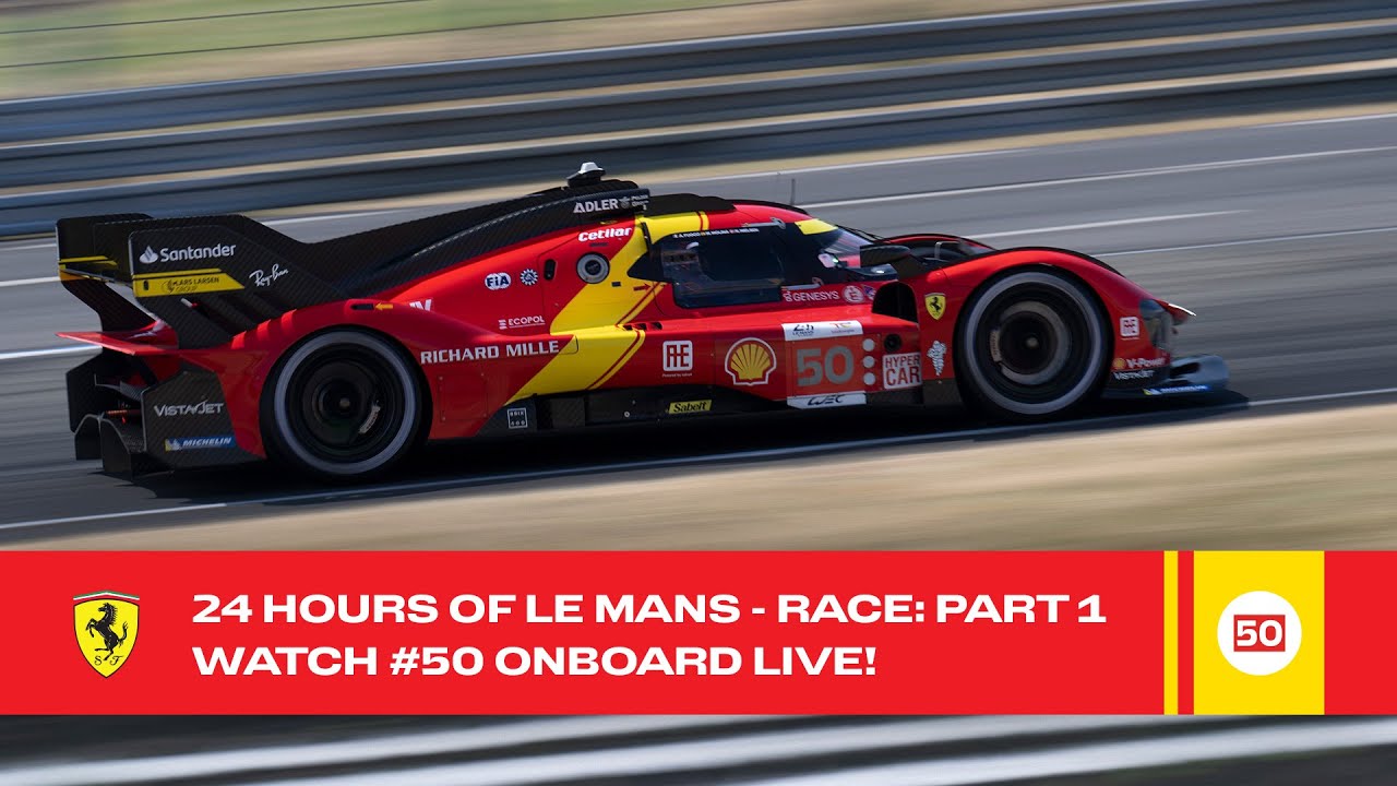 Ferrari Hypercar Onboard the #50 LIVE Race Action at 24 Hours of Le Mans 2023 FIA WEC