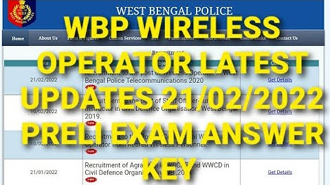 WBP WIRELESS OPERATOR LATEST UPDATE 21/02/2022 // PRELIMINARY EXAMINATION ANSWER KEY