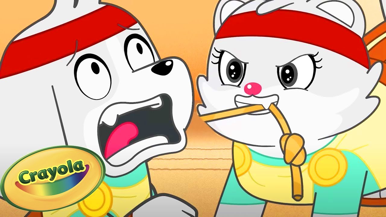 Scooter vs Missy in Tug Of War! 💪 Crayola Scribble Scrubbie Pets | Cartoons for Kids