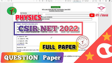 CSIR NET 2022 Physical Science Paper || ATV s Tutorial
