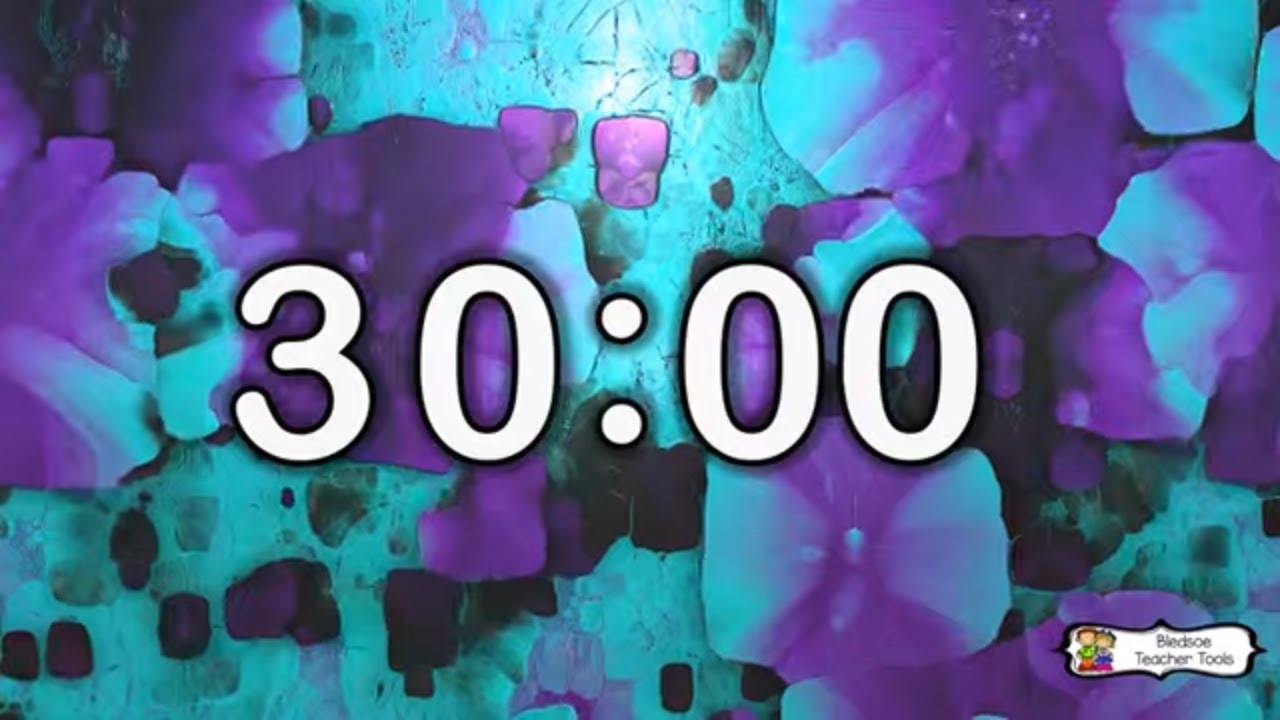 30 Minute Timer ⏱️ | Background Music | Calm Aqua & Purple