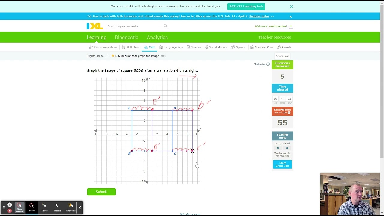 IXL R6 Translations Graph the image - YouTube