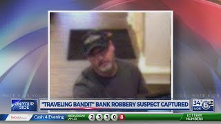 'Traveling Bandit' bank robbery suspect captured