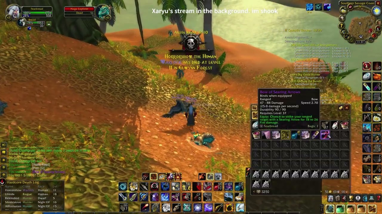 HARDCORE CLASSIC WOW BOW OF SEARING ARROWS ON A HUNTER (INSANE)