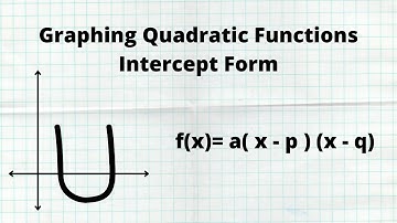 Graphing Quadratic Functions in Intercept Form
