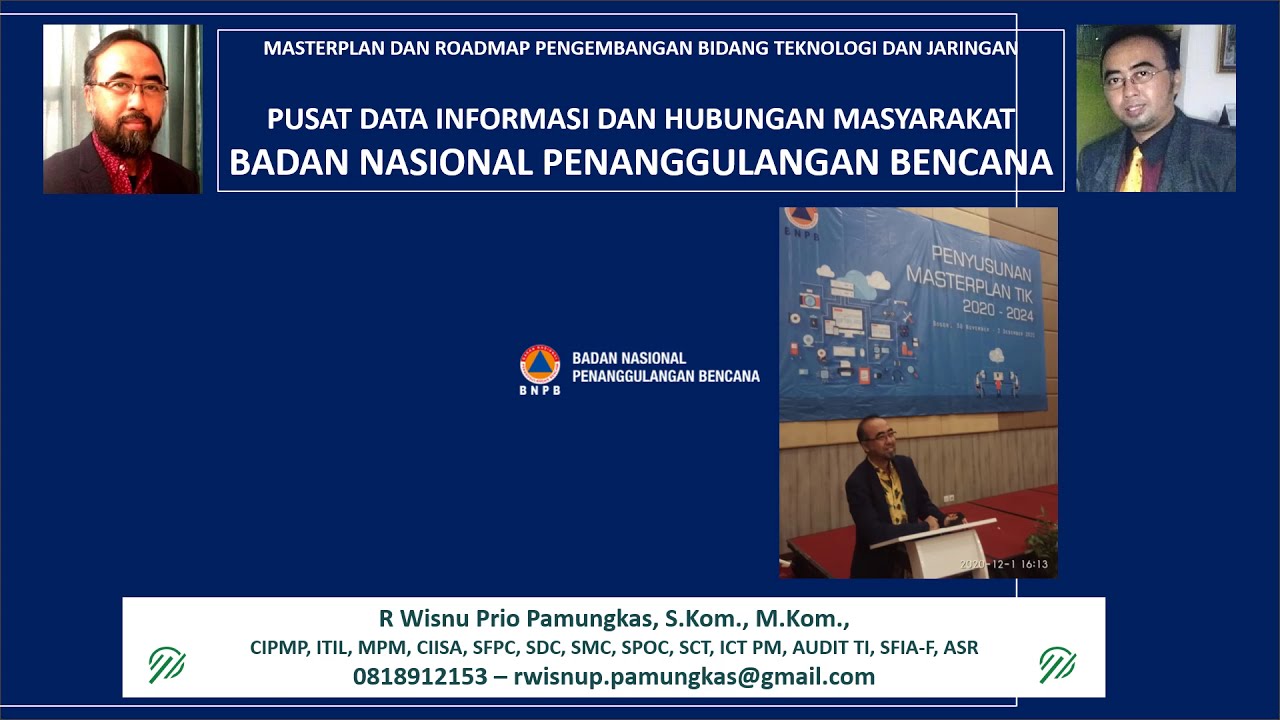 Penyusunan Masterplan & Roadmap TIK BNPB 2020 (Menggunakan SFIA Framework untuk SDM ASN) - PUSDATIN