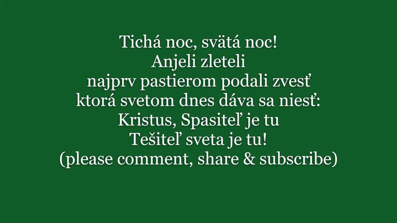 Tichá noc svätá noc Piano Slovak Christmas Karaoke Lyric texty slovenských singalong folk song music