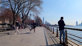 Hudson River Greenway Bike Path, NYC, Manhattan, West Side - Bike Ride and Walk, Terrific Music!