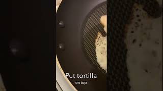 Tortilla with melted Oaxaca cheese.