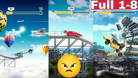 Jump The Car Gameplay Walkthrough All Level 1-8-7-6-5-4-3-2 iOS Android Noob vs Hack Crazy Driving