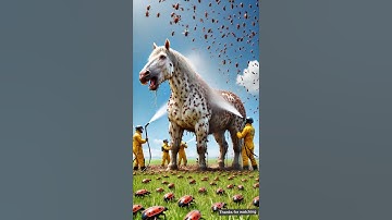 A million insects covered horse 😭 rescue team saved by horse #ai #horse #rescue