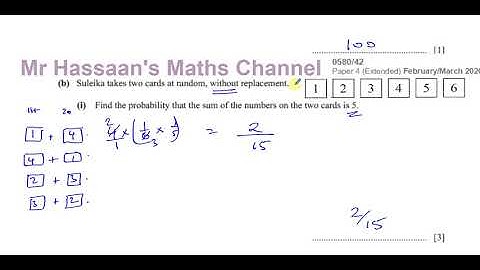 0580/42/F/M/20 (IGCSE) Paper 42 Q6 Probability