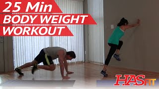 25 Min Insane Body Weight Workout for Women & Men - Workouts without Weights Bodyweight Exercise