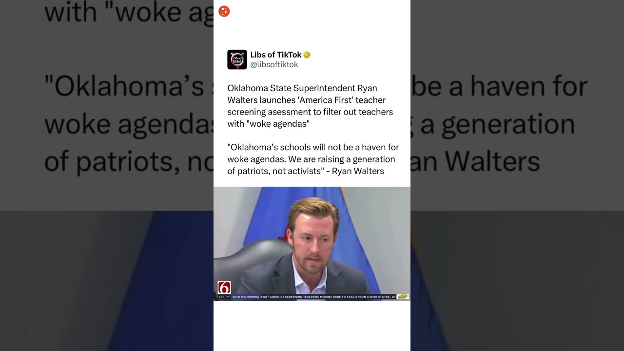 OK will partner with PragerU on a required "America First" test for teachers to keep their license.