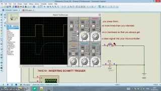 Proteus - IC 74HC14 - SCHMITT TRIGGER - Debounce RC Circuit