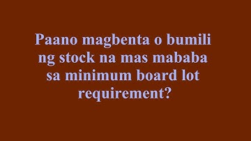 odd lot buy and sell video