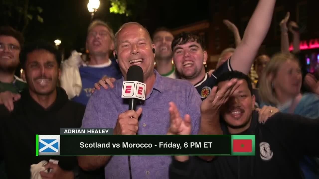 Scotland's Tartan Army swarms ESPN FC reporter during live coverage 😂