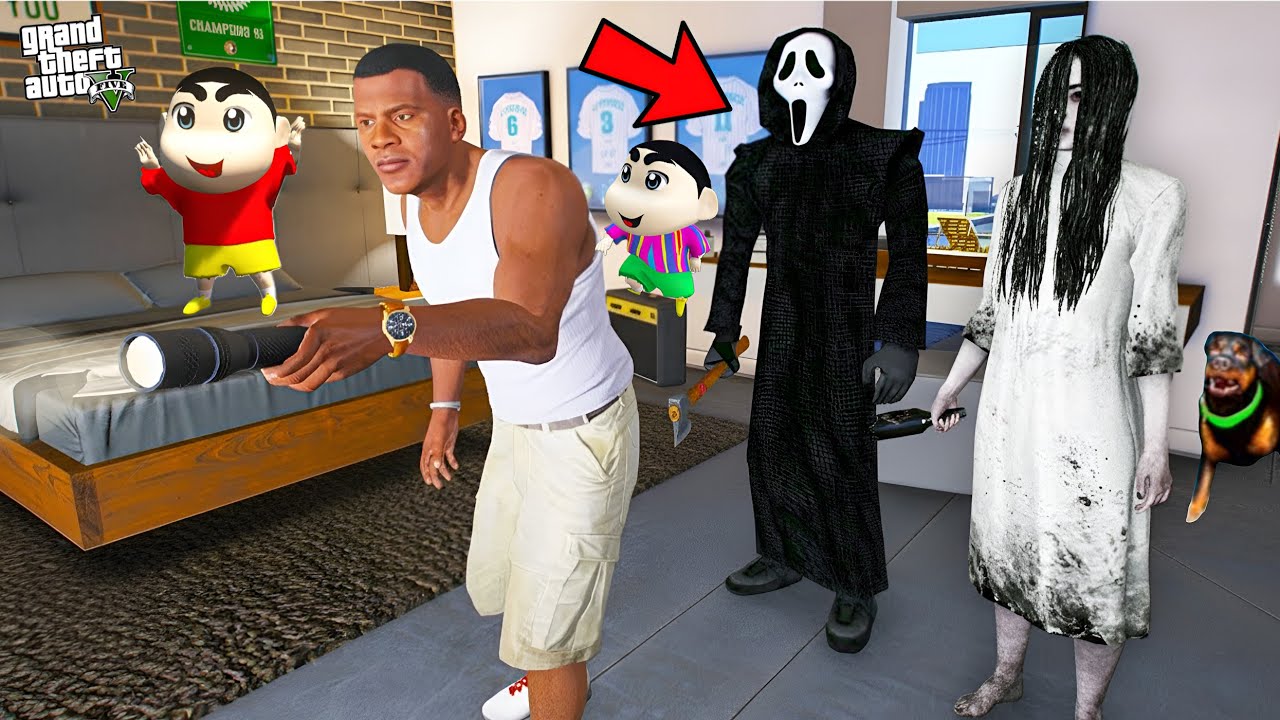 Franklin And Shinchan Hunt TERRIFYING Ghosts in GTA 5! Bangla Gameplay