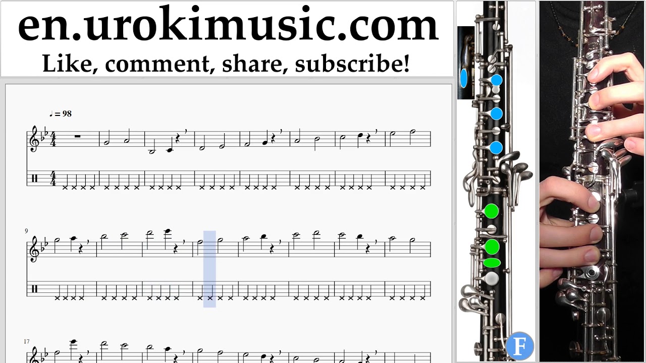 How to Play Oboe Major Lazer & DJ Snake - Lean On Tabs Part#1 exercises, scales um-i352