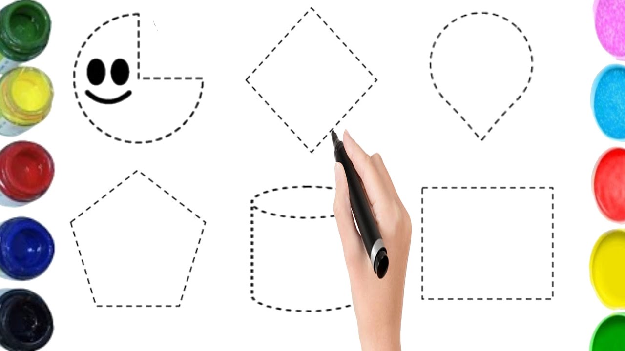 Shapes draw for kids, Learn 2d shapes, colors for toddlers | Preschool Learning, Educational video