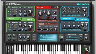 Adventus VST synthesizer (SoftPlug) - Preview of 128 sound patches (Bank Original)
