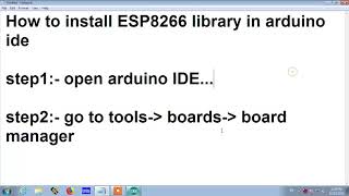 How to install ESP8266 library in arduino IDE How to install ESP8266 library in arduino IDE