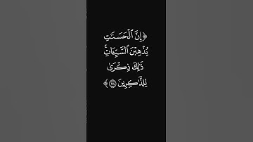 (إن الحسنات يذهبن السيئات) #سورة_هود #القارئ_عبدالرحمن_ريس #ليدبروا_آياته #قرآن #شاشه_سوداء #quran