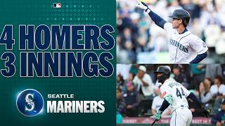 Colt Emerson and Julio Rodríguez homer in the SAME inning 🔱 (Mariners have 4 HR in 3 innings 😳)