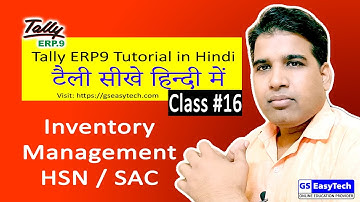 Tally Tutorial  in Hindi 16,  Inventory Management in Tally , gseasytech, gs easytech