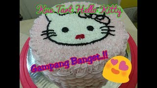 Menghias kue ulang tahun hello Kitty simple | topper hello Kitty | cake simple