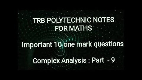 TRB POLYTECHNIC NOTES FOR MATHS : One mark questions