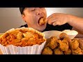 엽기떡볶이(중국당면)와 뿌링클 닭다리, 치즈볼 먹방~!! 리얼사운드  social eating Mukbang(Eating Show)