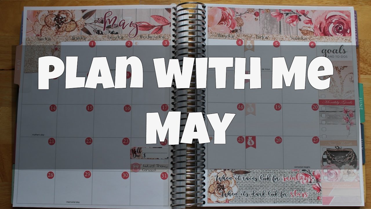Plan With Me -  May Monthly Spread using Vintage Rose Studios kit.