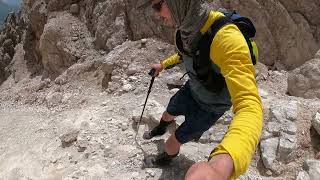 Descending a Dolomites SCREE GULLY (Steep & Slippery, Punta Fiames / Pomagagnon, Italian Alps)